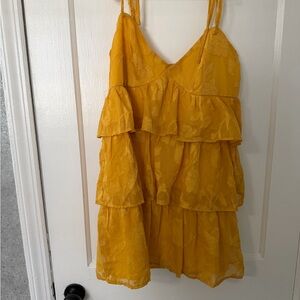 Lulu's Yellow Tiered Mini Dress